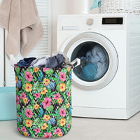 Tropical Hibiscus Banana Leafs Hawaii Laundry Basket - Polynesian Pride