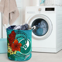 Yap State Laundry Basket - Custom Personalised Tropical Flowers Style - Polynesian Pride