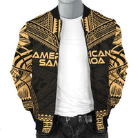 American Samoa Polynesian Chief Men's Bomber Jacket - Gold Version - Polynesian Pride