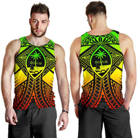 Guam Polynesian Men's Tank Top - Guam Reggae Seal with Polynesian Tattoo Reggae - Polynesian Pride