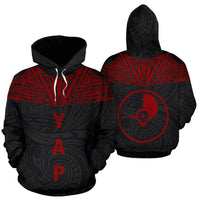 Yap All Over Hoodie Red Neck Style Unisex Red - Polynesian Pride
