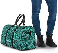 Polynesian Kakau Turtle Turquoise Hawaii Travel Bag - Polynesian Pride