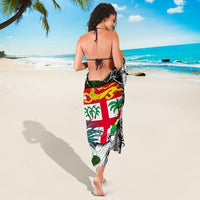 Fiji Sarong White - Turtle Plumeria Banana Leaf - Polynesian Pride