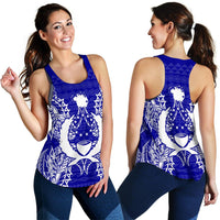 Pohnpei Polynesian Women Tank Top Map Blue - Polynesian Pride