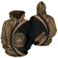 American Samoa Polynesian Zip up Hoodie Circle Style 03 - Polynesian Pride