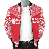 Austral Islands Flag Polynesian Chief Men's Bomber Jacket - Polynesian Pride