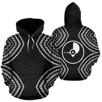 Yap Hoodie Micronesia Black Warrior Style Unisex Black - Polynesian Pride