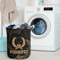 Pohnpei Miconesia Laundry Basket - Gold Tribal Wave - Polynesian Pride