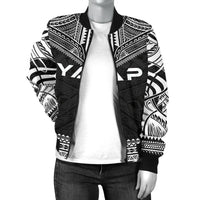 Yap Polynesian Chief Women'S Bomber Jacket - Black Version - Polynesian Pride