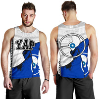 Yap Special Grunge Flag White Men's Tank Top A0 White - Polynesian Pride
