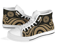 American Samoa High Top Shoes - Gold Tentacle Turtle - Polynesian Pride