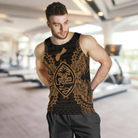 Guam Polynesian Men Tank Top Map Gold - Polynesian Pride