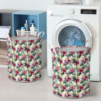 Tropical Palm Leaf White Hawaii Laundry Basket - Polynesian Pride