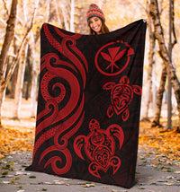 Polynesian Hawaii Premium Blanket - Red Tentacle Turtle - Polynesian Pride