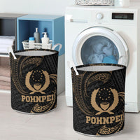 Pohnpei Miconesia Laundry Basket - Gold Tribal Wave - Polynesian Pride