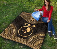Yap Premium Quilt - Yap Flag Polynesian Chief Gold Version - Polynesian Pride