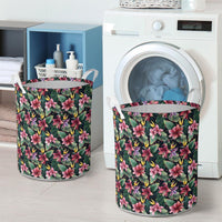 Tropical Flowers, Palm And Leaves Hawaii Laundry Basket - Polynesian Pride