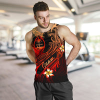 Guam Polynesian Men's Tank Top - Plumeria Flowers And Waves - Polynesian Pride