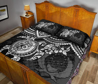 Pohnpei Polynesian Quilt Bed Set - Pohnpei Flag & White Turtle Hibiscus - Polynesian Pride