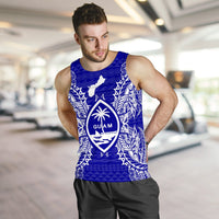 Guam Polynesian Men Tank Top Map Blue - Polynesian Pride