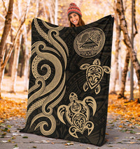 American Samoa Premium Blanket - Gold Tentacle Turtle - Polynesian Pride