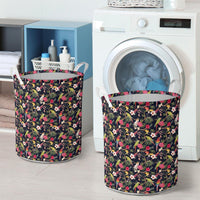 Tropical Hibiscus, Strelitzia Palm Leaves Hawaii Laundry Basket - Polynesian Pride