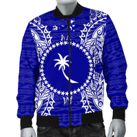 Chuuk Polynesian Men's Bomber Jacket Map Blue - Polynesian Pride