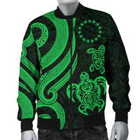 Cook Islands Men's Bomber Jacket - Green Tentacle Turtle - Polynesian Pride