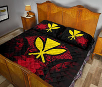 Kanaka Maoli (Hawaii) Polynesian Quilt Bed Set Hibiscus Red - Polynesian Pride