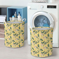 Tropical Flamingo Yellow Hawaii Laundry Basket AH - Polynesian Pride