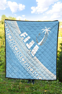 Fiji Tapa Rugby Premium Quilt version Style You Win - Blue - Polynesian Pride