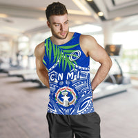 Northern Mariana Islands Rugby Men Tank Top Coconut Leaves - CNMI - Polynesian Pride