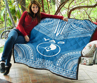 Yap Premium Quilt - Yap Flag Polynesian Chief BLue Version - Polynesian Pride
