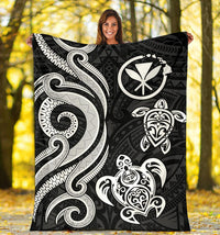 Polynesian Hawaii Premium Blanket - White Tentacle Turtle - Polynesian Pride