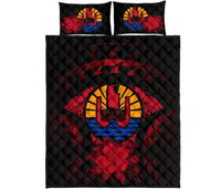 Tahiti Polynesian Quilt Bed Set Hibiscus Red - Polynesian Pride