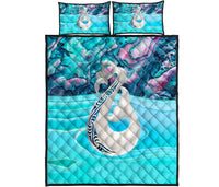 New Zealand Quilt Bed Set, Maori Manaia And Paua Shell Quilt Pillow Cover - Polynesian Pride