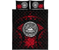 American Samoa Polynesian Quilt Bed Set Hibiscus Red - Polynesian Pride
