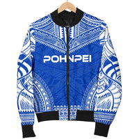 Pohnpei Flag Polynesian Chief Men's Bomber Jacket - Polynesian Pride