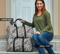 Tropical Palm Leaves And Flowers Hawaii Travel Bag - Polynesian Pride