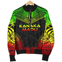 Kanaka Maoli Polynesian Chief Men's Bomber Jacket - Reggae Version - Polynesian Pride