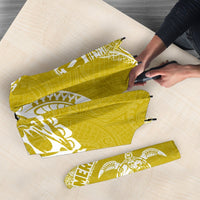 American Samoa Umbrella Turtle Mermaid Polynesian Pattern White Gold - Polynesian Pride