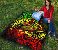 Tahiti Premium Quilt - Reggae Shark Polynesian Tattoo - Polynesian Pride