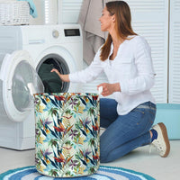 Tropical Flower, Plant And Leaf Pattern Hawaii Laundry Basket - Polynesian Pride