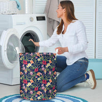 Tropical Hibiscus Red And Plumeria White Hawaii Laundry Basket - Polynesian Pride