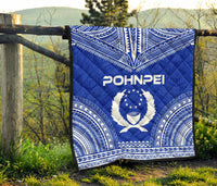 Pohnpei Premium Quilt - Pohnpie Flag Polynesian Chief Blue Version - Polynesian Pride