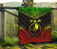 Yap Premium Quilt - Yap Flag Polynesian Chief Reggae Version - Polynesian Pride