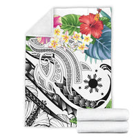 The Philippines Premium Blanket - Summer Plumeria (White) - Polynesian Pride
