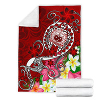 Samoa Premium Blanket - Turtle Plumeria (Red) - Polynesian Pride