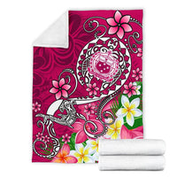 Samoa Premium Blanket - Turtle Plumeria (Pink) - Polynesian Pride