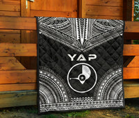 Yap Premium Quilt - Yap Flag Polynesian Chief Black Version - Polynesian Pride